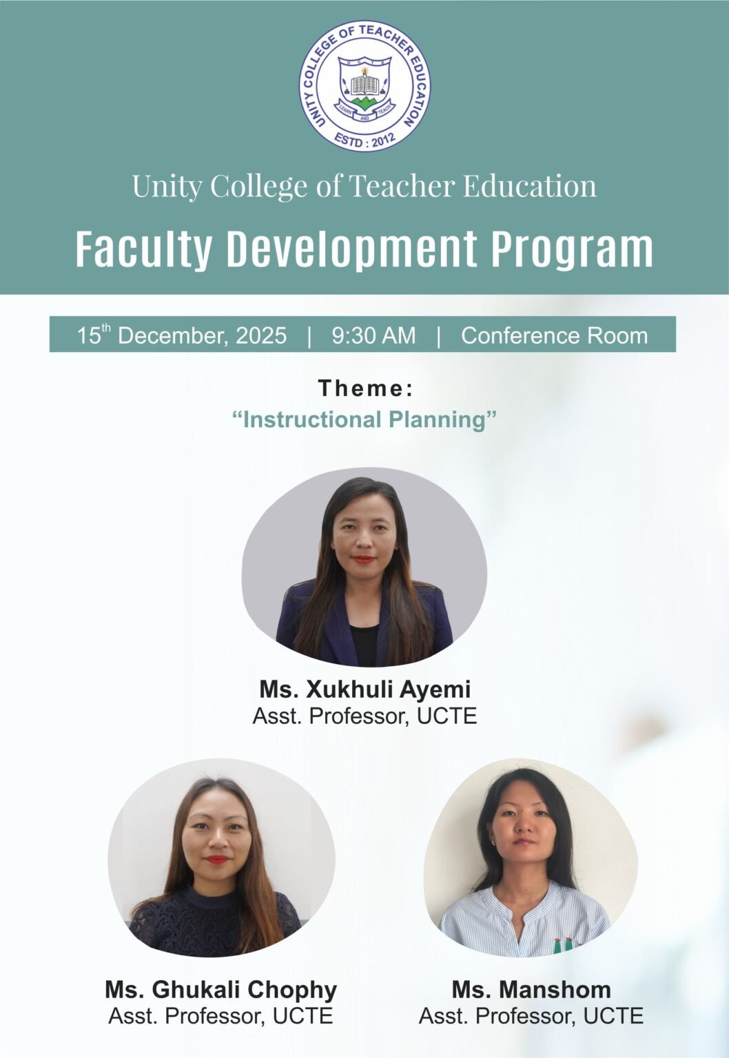 Facullt Learning Program Faculty Development Program - Department of Teacher Education, Unity ...